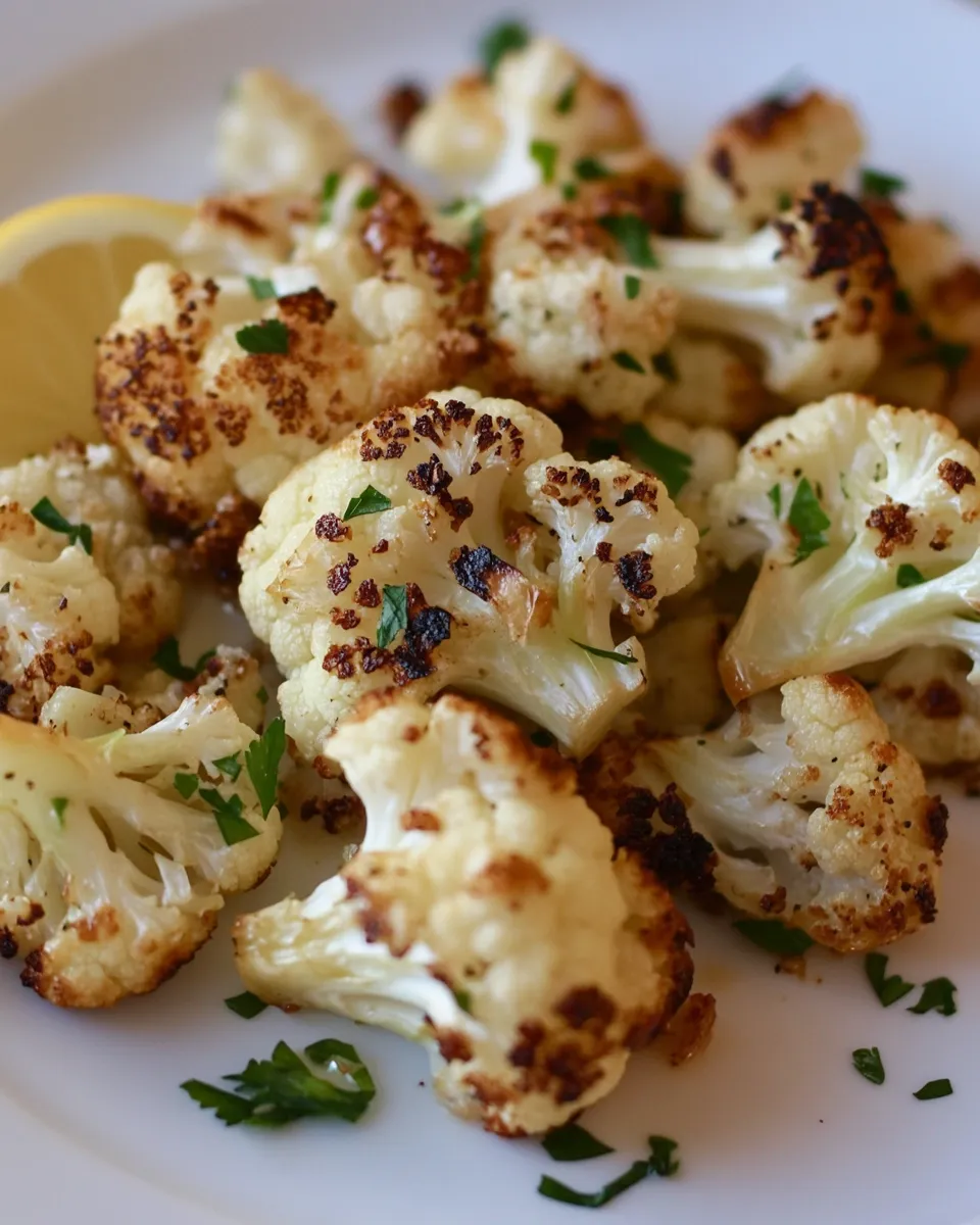 Healthy Roasted Cauliflower with Lemon Dressing dish photo