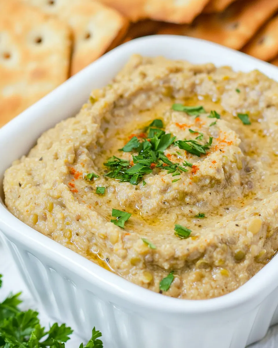 Homemade Roasted Garlic Lentil Dip photo