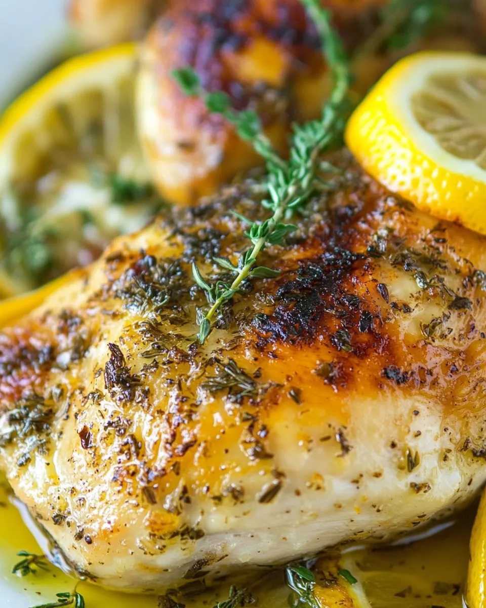 Savory Roasted Lemon Garlic Herb Chicken shot