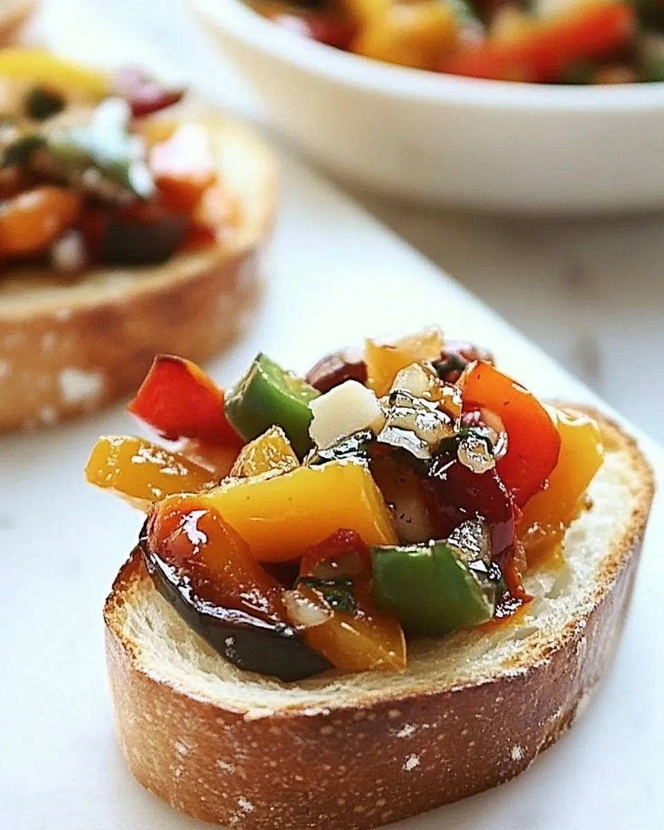 Homemade Roasted Pepper Crostini photo