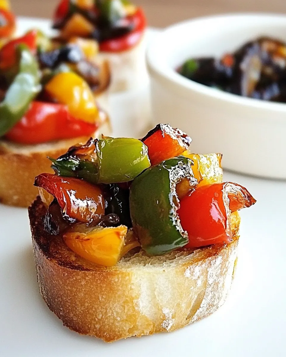 Easy Roasted Pepper Crostini image