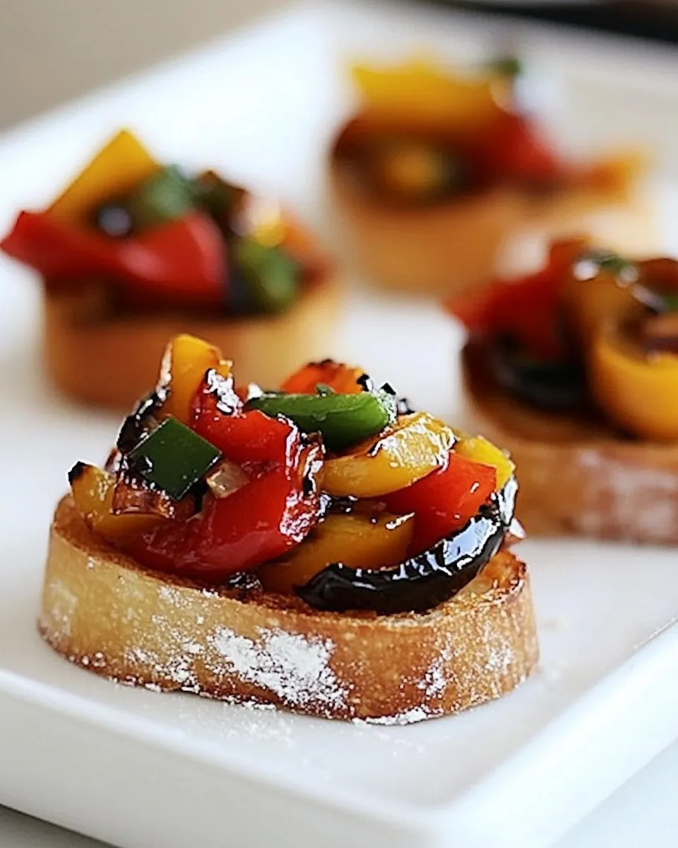 Delicious Roasted Pepper Crostini recipe photo