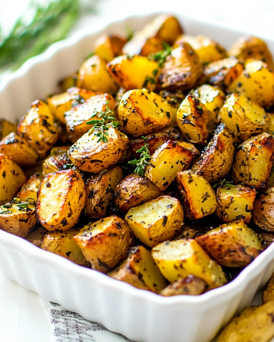 Delicious Roasted Potatoes with Balsamic and Herbs shot