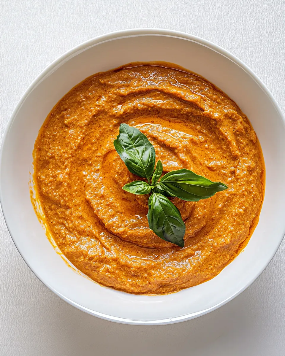 Delicious Roasted Red Pepper Sauce (No-Cook!) food shot