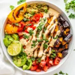 Homemade Roasted Veggie Burrito Bowls with Vegan Queso photo