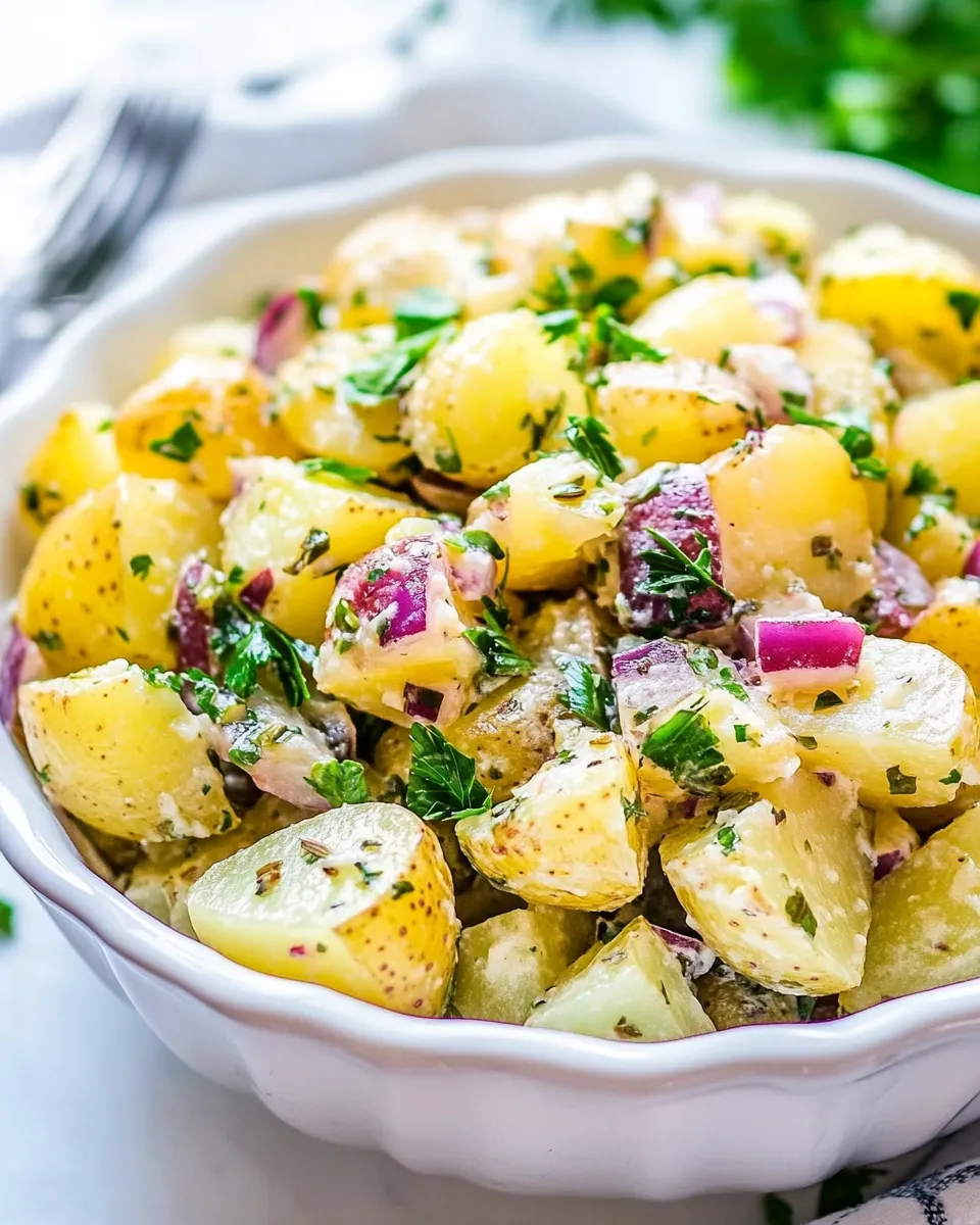 Delicious Romanian Potato Salad shot