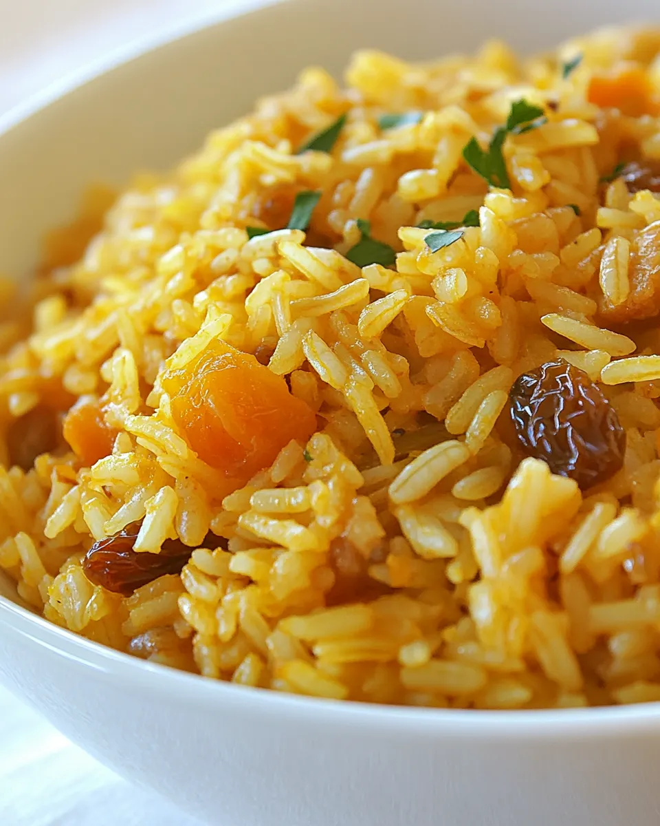 Easy Saffron Rice with Golden Raisins & Pine Nuts recipe photo