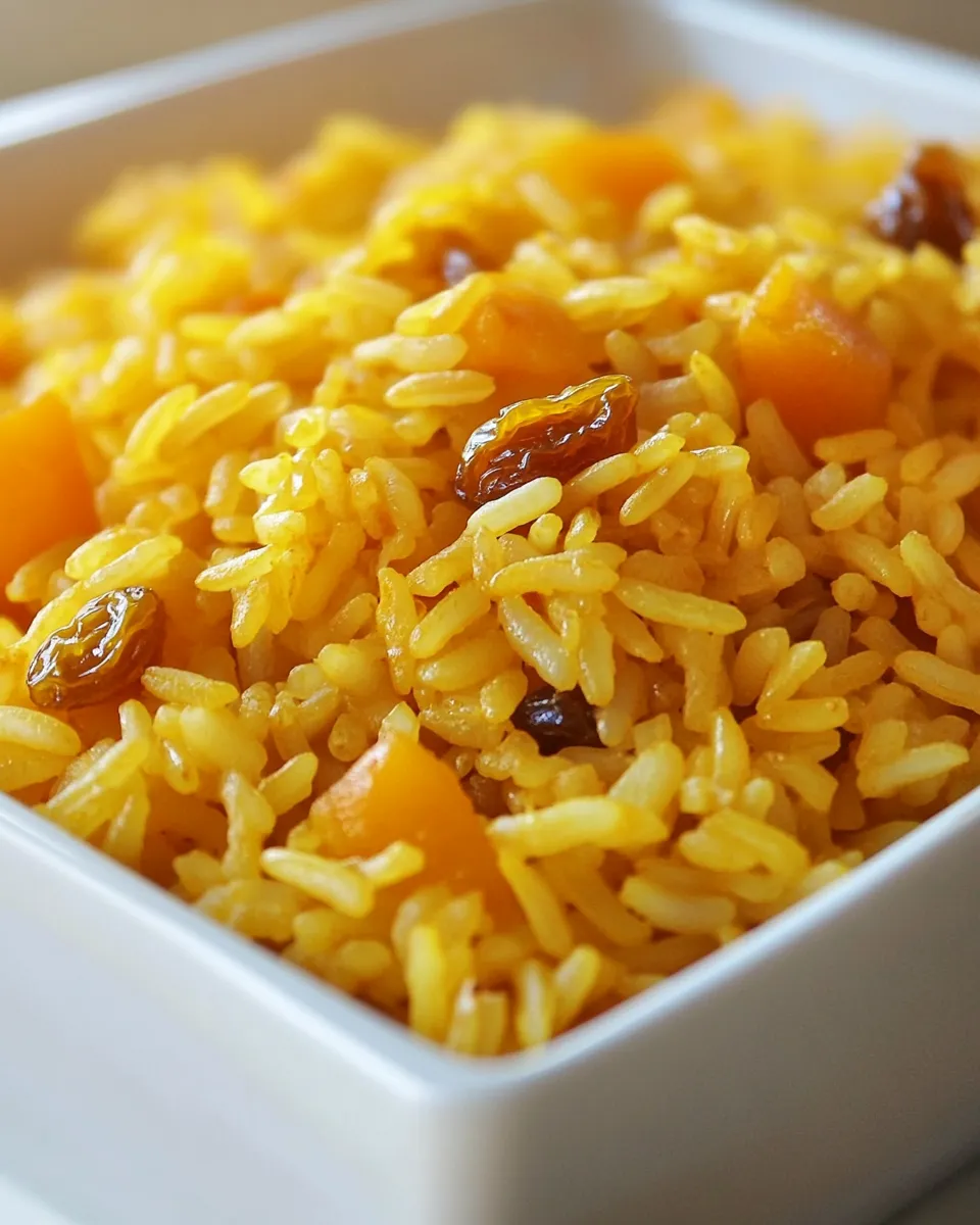 Savory Saffron Rice with Golden Raisins & Pine Nuts dish photo
