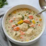 Best Salmon Chowder with Dill Dumplings. shot