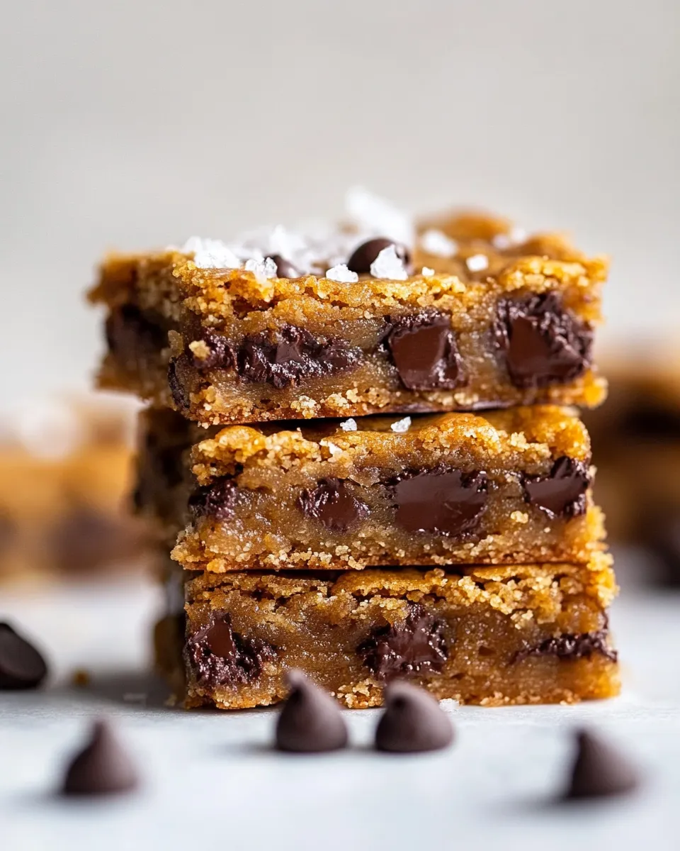 Tasty Salted Brown Butter Chocolate Chip Cookie Bars. dish image