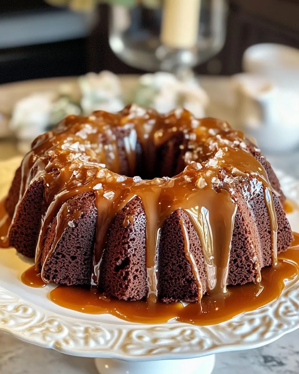 Delicious Salted Caramel Chocolate Bundt Cake image