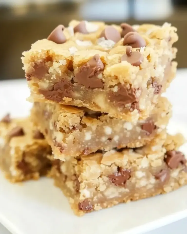 Homemade Salted Chocolate Chip and Toffee Blondies image