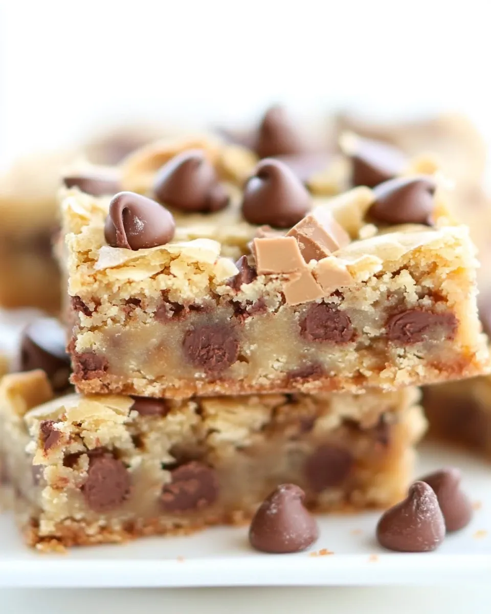 Classic Salted Chocolate Chip and Toffee Blondies recipe photo