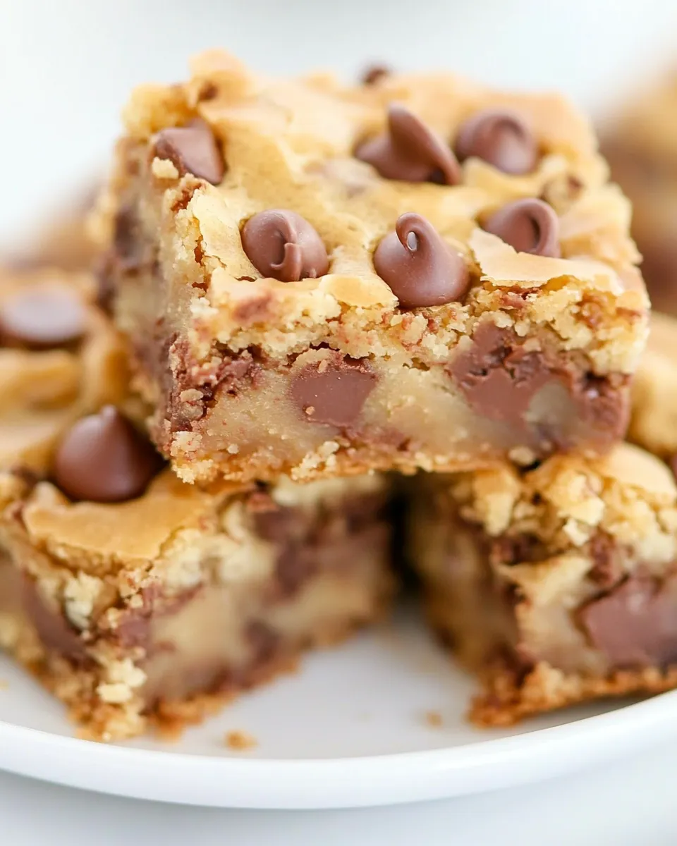 Easy Salted Chocolate Chip and Toffee Blondies food shot