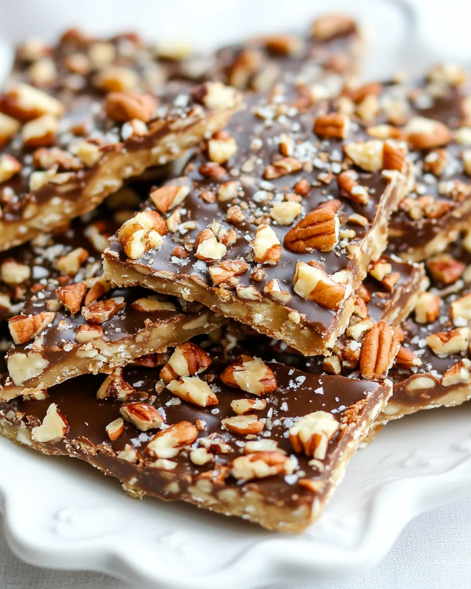 Homemade Saltine Toffee Candy with Pecans photo