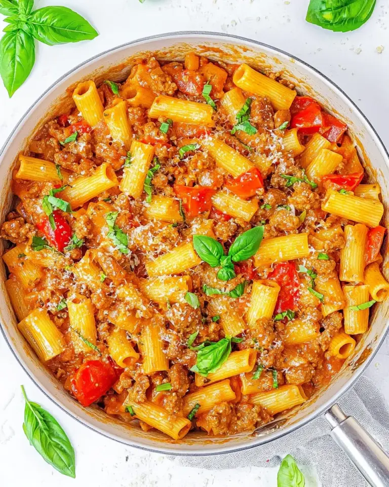 Homemade Sausage Rigatoni Pasta Skillet photo