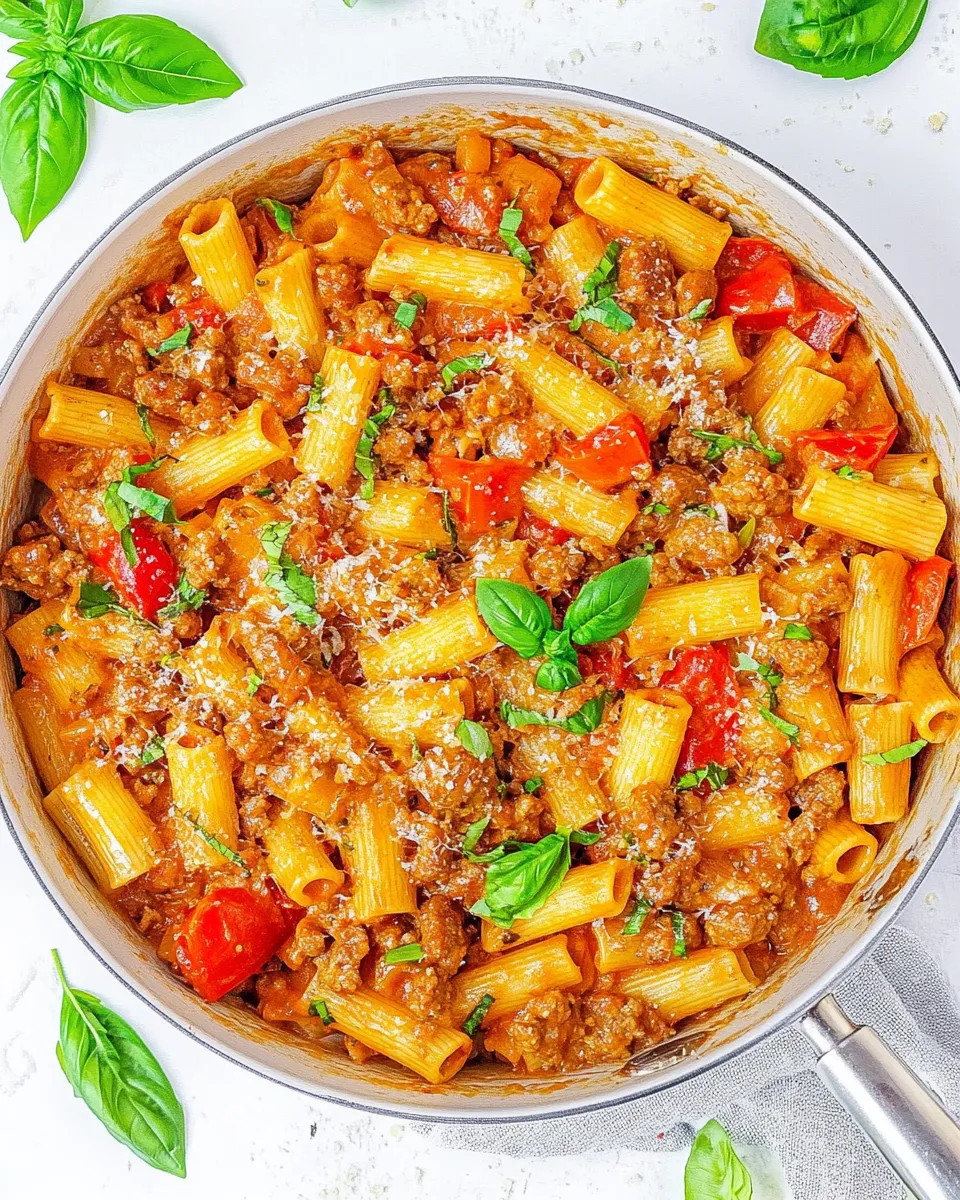 Homemade Sausage Rigatoni Pasta Skillet photo