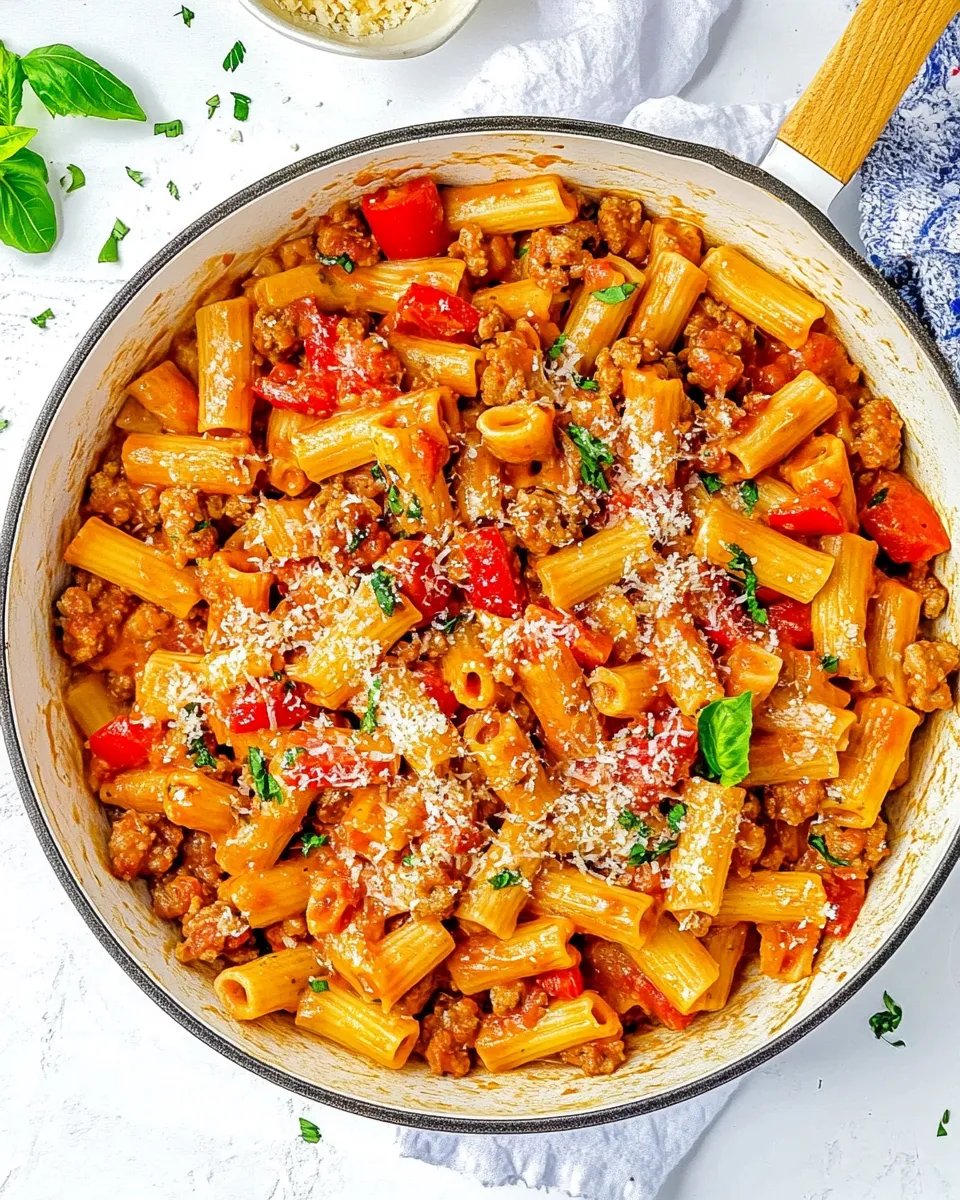 Classic Sausage Rigatoni Pasta Skillet image