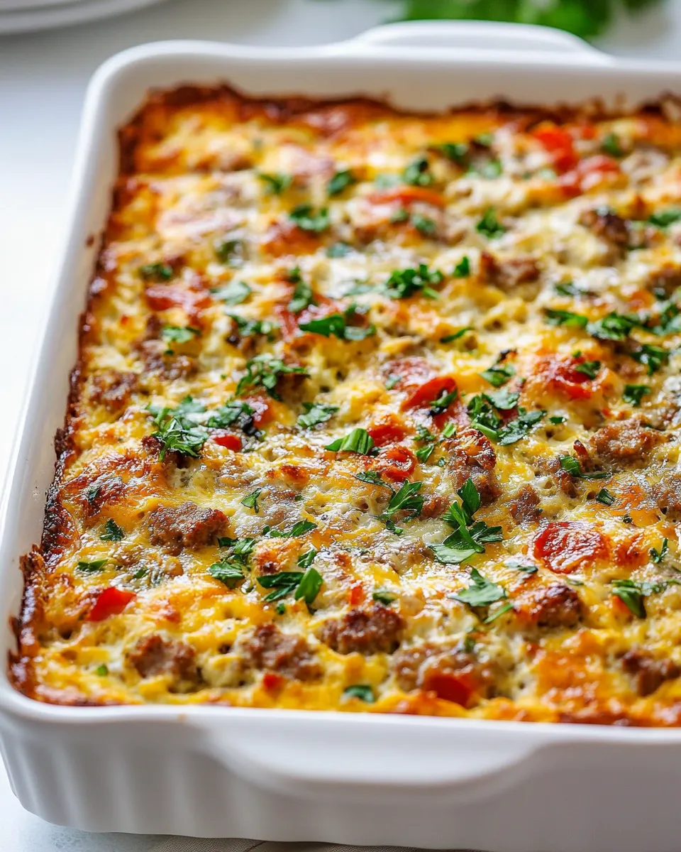 Easy Sausage and Egg Cottage Cheese Breakfast Casserole recipe photo