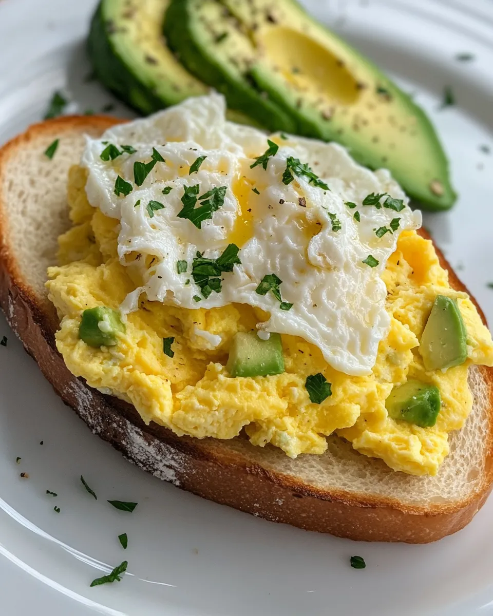 Homemade Scrambled Egg and Avocado Sandwich photo