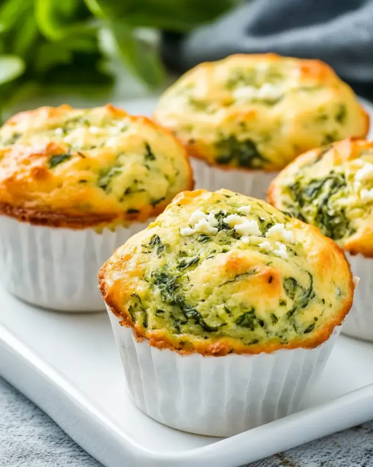 Homemade Scrumptious and Savory Low-Calorie Spinach and Feta Muffins photo