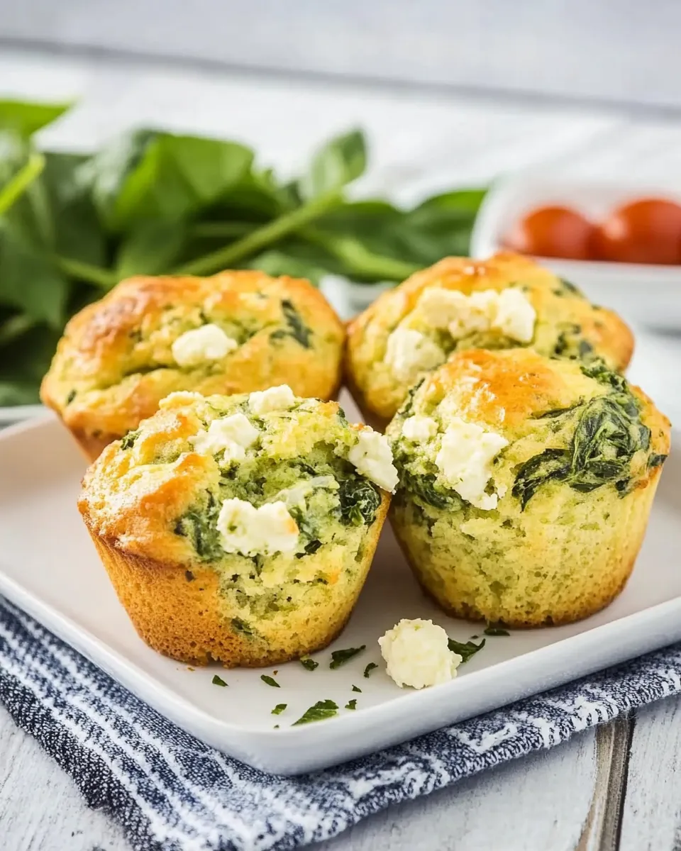 Healthy Scrumptious and Savory Low-Calorie Spinach and Feta Muffins shot