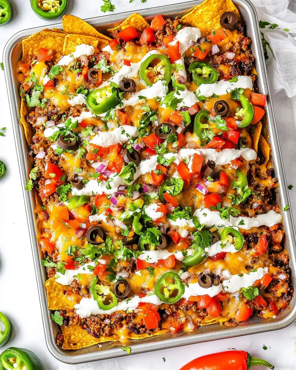 Delicious Sheet Pan Loaded Bell Pepper Nachos image