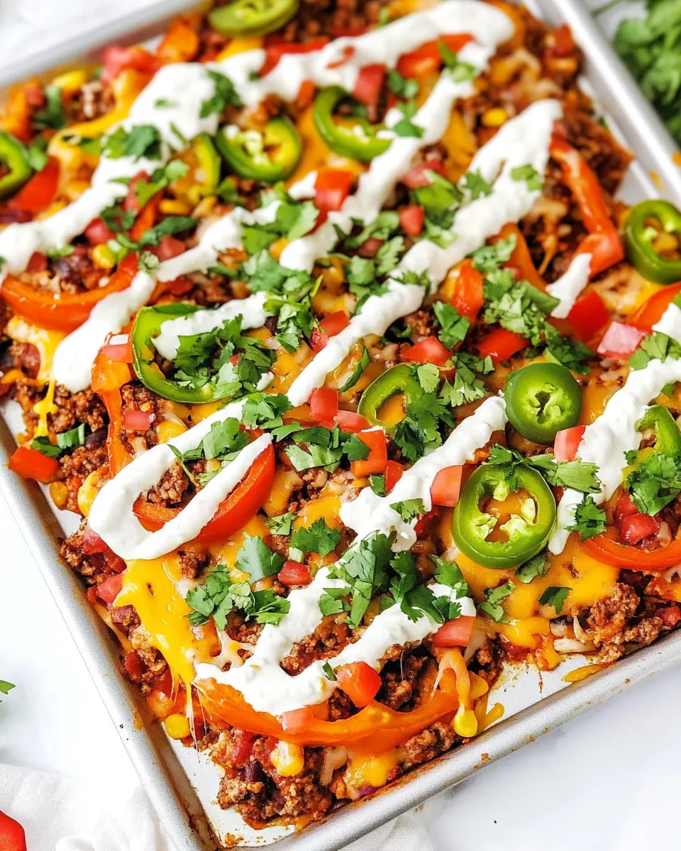 Healthy Sheet Pan Loaded Bell Pepper Nachos recipe photo