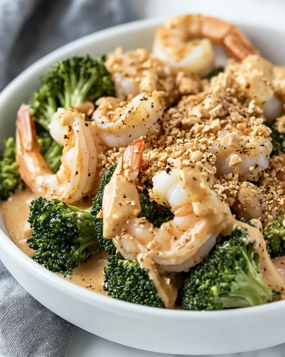 Healthy Sheet Pan Peanut Sauce Shrimp and Broccoli shot