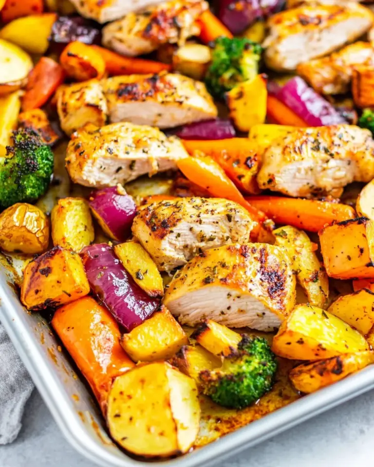 Easy Sheet Pan Skinny Lemon Pepper Chicken and Vegetables photo