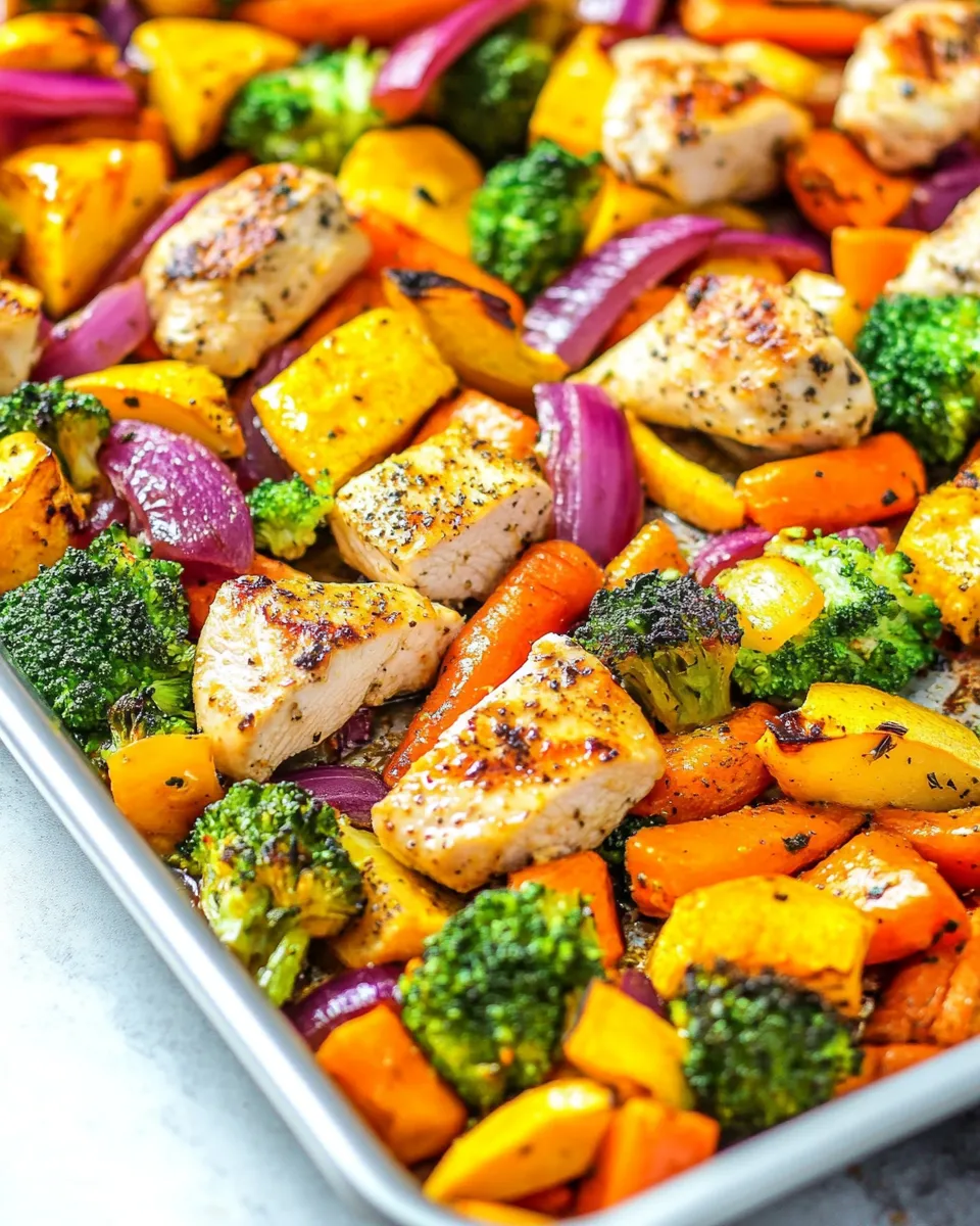 Tasty Sheet Pan Skinny Lemon Pepper Chicken and Vegetables shot