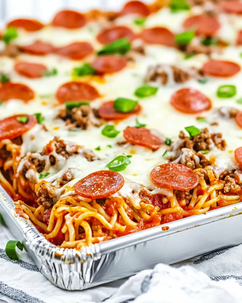 Quick Sheet Pan Spaghetti Pizza recipe photo