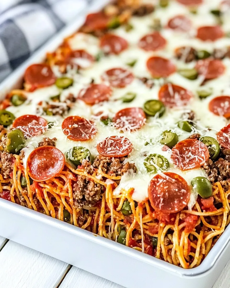 Classic Sheet Pan Spaghetti Pizza dish photo