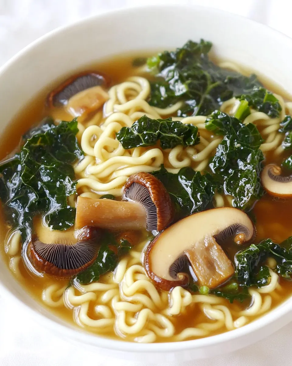 Delicious Shiitake Mushroom Kale Ramen image