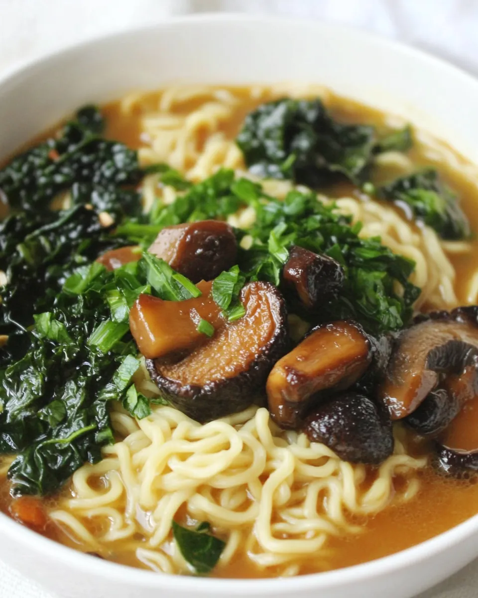 Quick Shiitake Mushroom Kale Ramen recipe photo