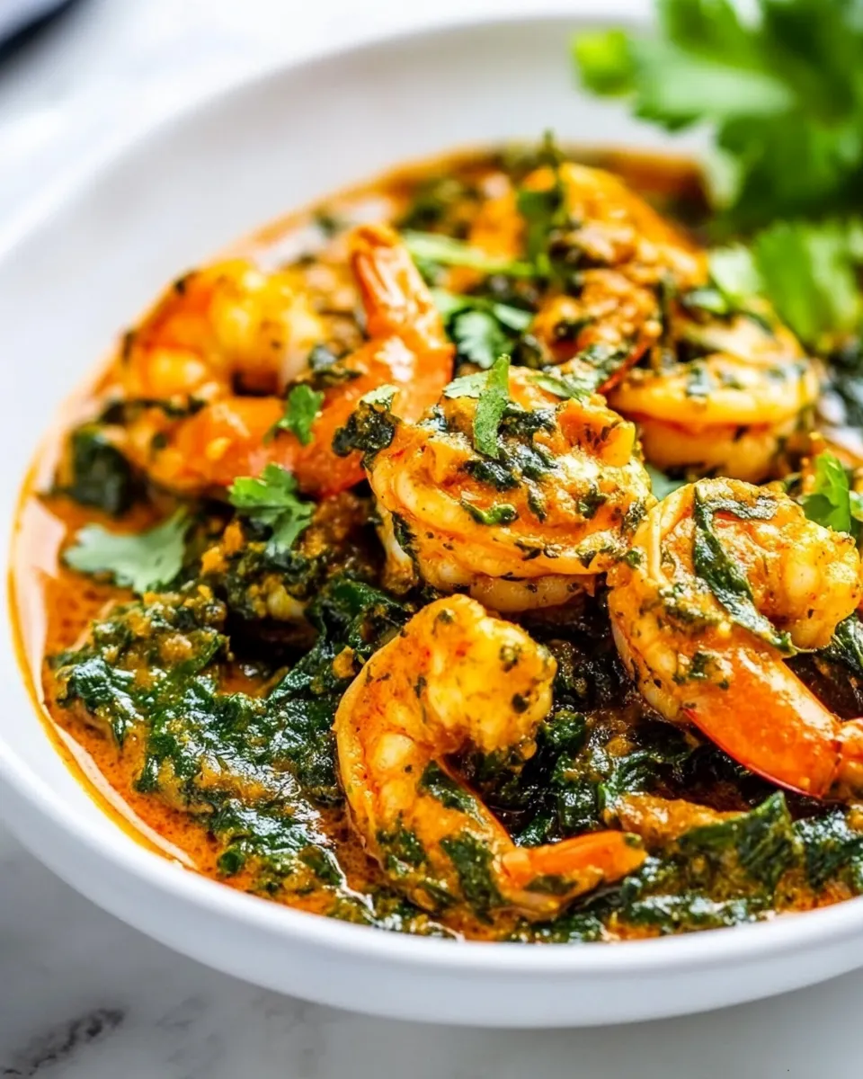 Delicious Shrimp Saag shot