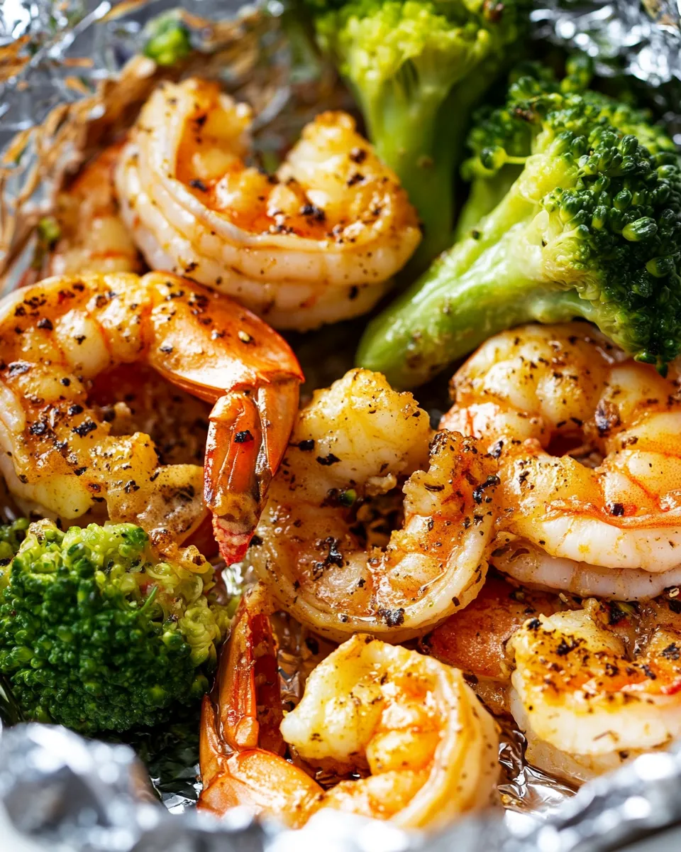 Quick Shrimp and Broccoli Foil Packs dish photo