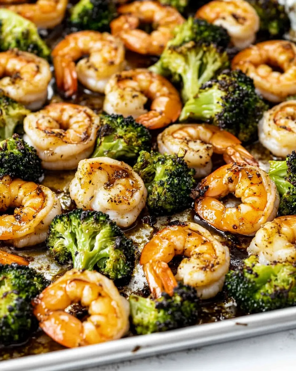 Delicious Shrimp and Broccoli Sheet Pan Meal image