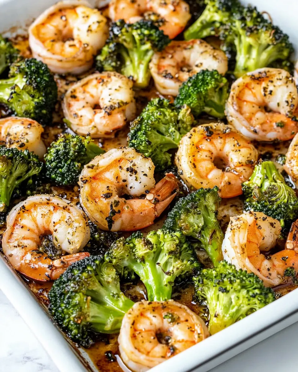 Quick Shrimp and Broccoli Sheet Pan Meal shot