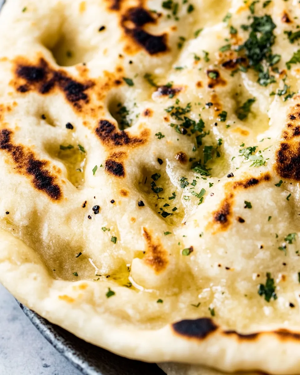 Easy Simple Garlic Naan Recipe (Traditional Indian Bread) shot