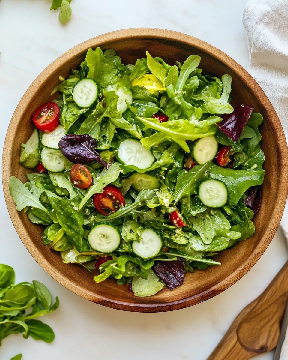 Fresh Simple Green Salad shot