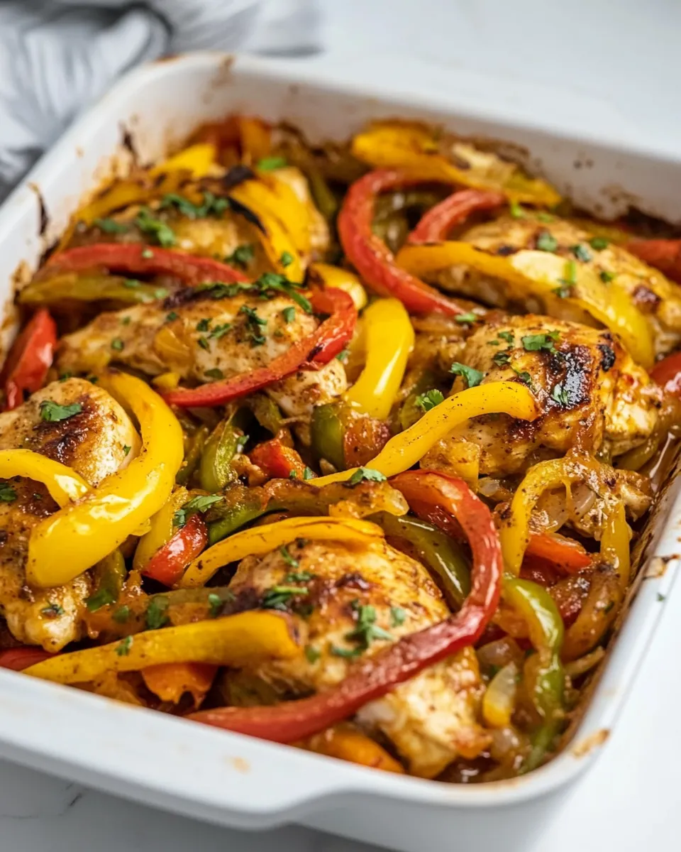Easy Simple and Delicious Fajita Chicken Bake recipe photo