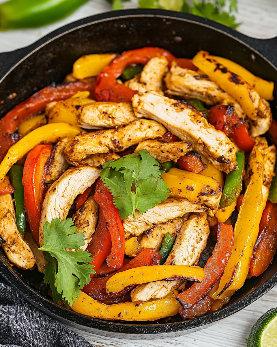 Delicious Skillet Chicken Fajitas shot