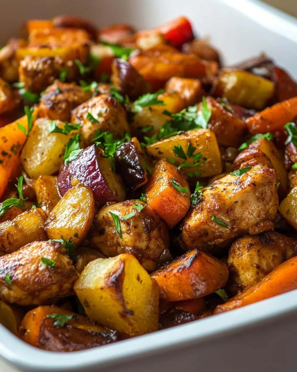 Delicious Skillet Chicken and Veggies shot