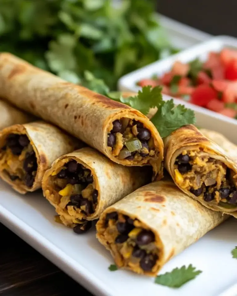 Homemade Skinny Black Bean Flautas photo