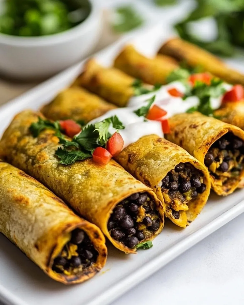 Easy Skinny Black Bean Flautas image