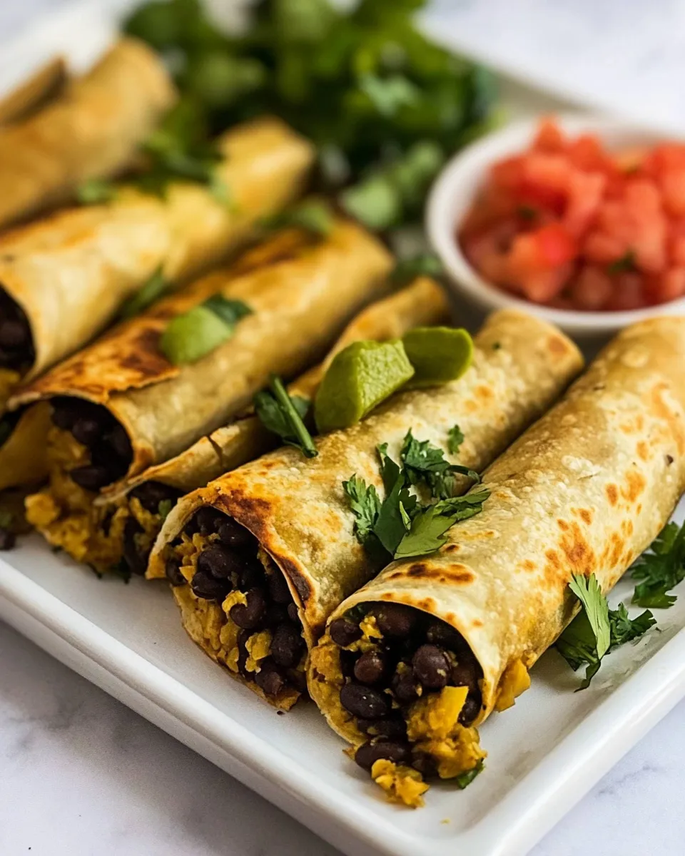 Delicious Skinny Black Bean Flautas recipe photo