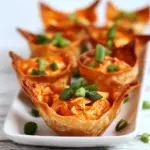 Easy Skinny Buffalo Chicken Wonton Cups photo