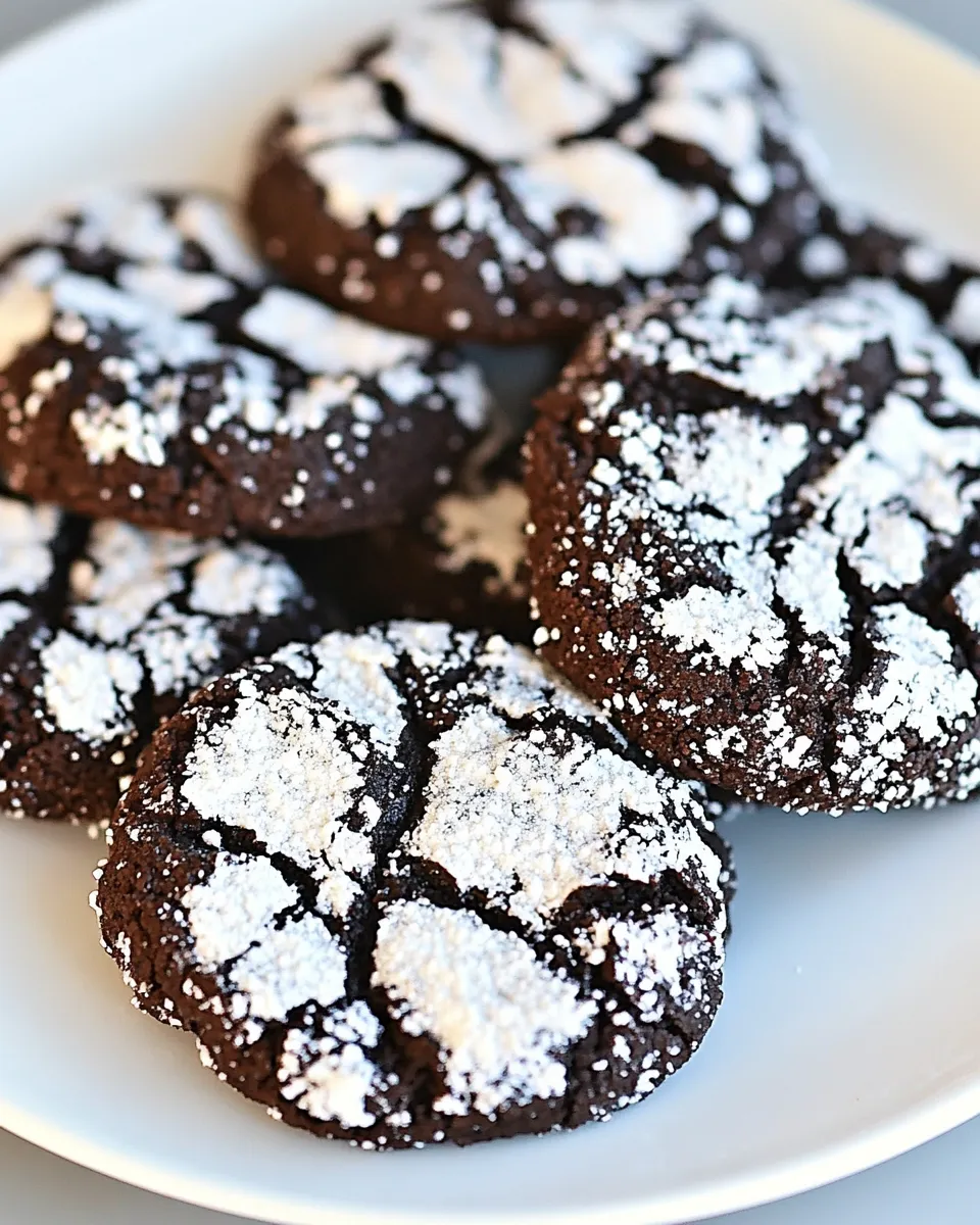 Homemade Skinny Chocolate Crinkle Cookies photo