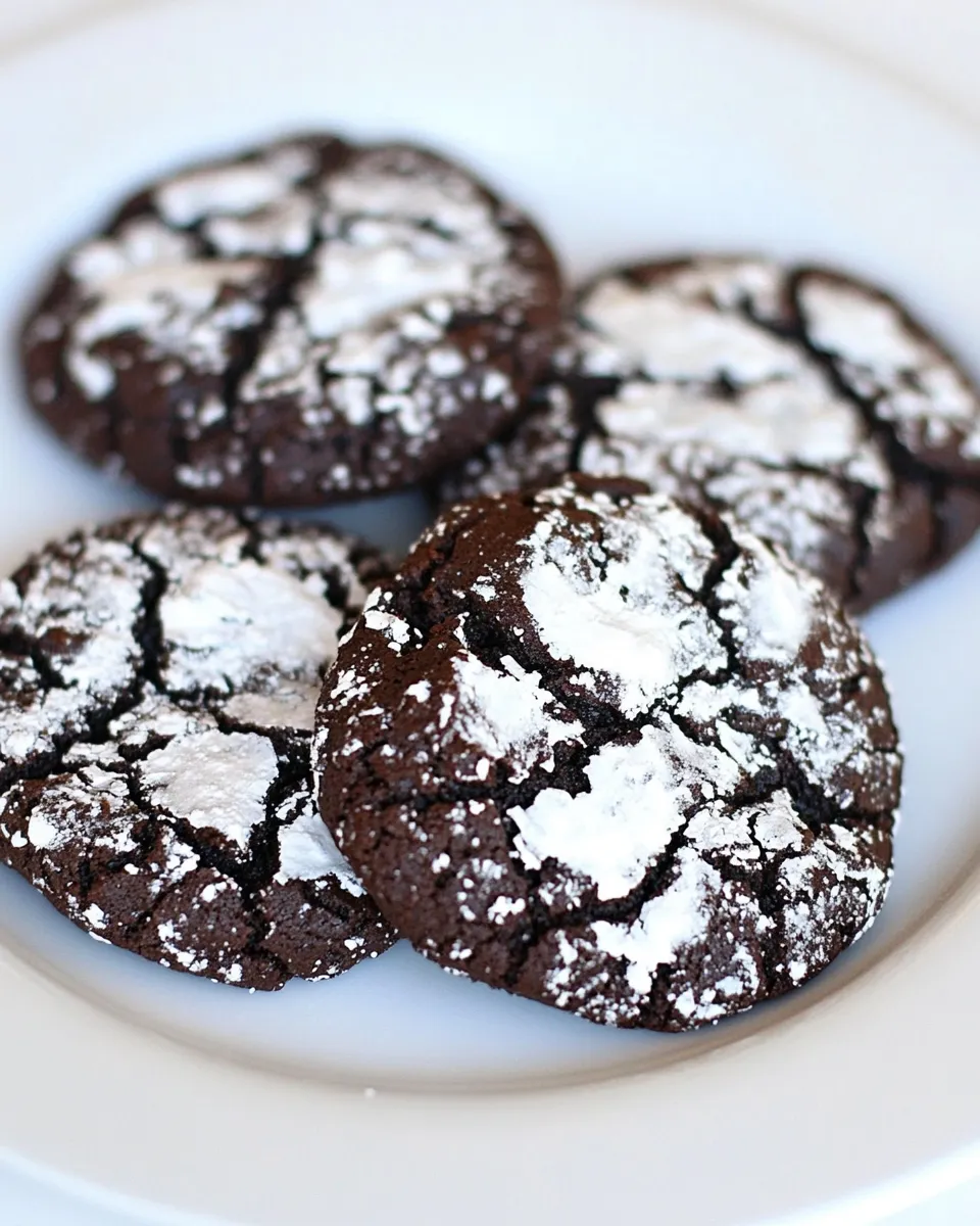 Easy Skinny Chocolate Crinkle Cookies image